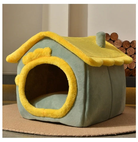 Foldable Dog House Cat Bed Winter Dog Villa Sleep Kennel Removable Nest Sofa Pets
