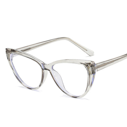 Leg Cat Eye Anti-blue Light Flat Bottom Glasses
