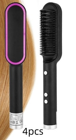 2 In 1 Hair Straightener Hot Comb Curling Electric Hair Brush
