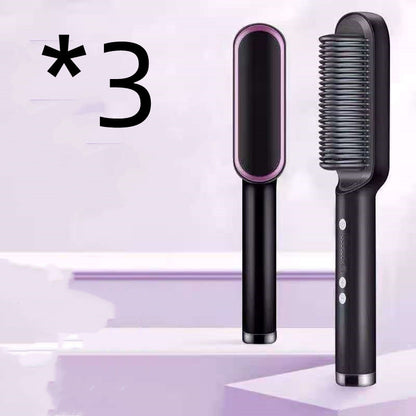 2 In 1 Hair Straightener Hot Comb Curling Electric Hair Brush