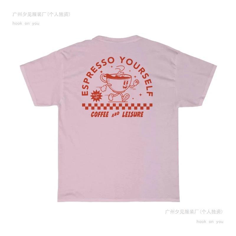 Espresso Yourself Women Retro Funny Coffee T-Shirts Oversize