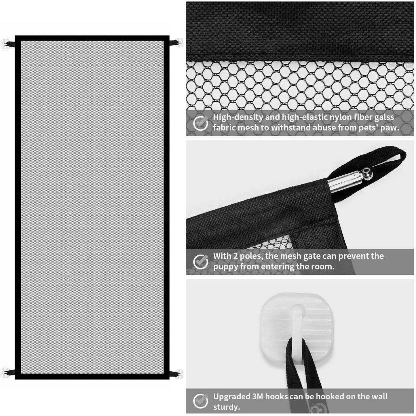 Pets Dog Cat Baby Safety Gate Mesh Portable