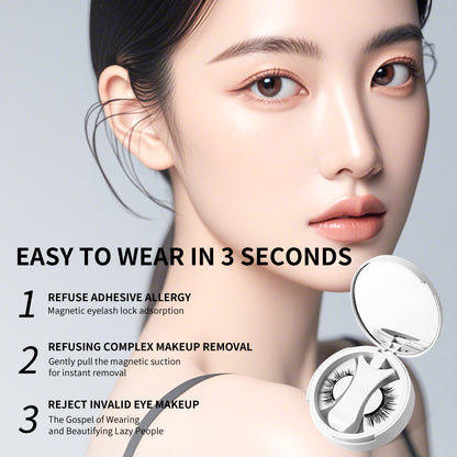 Magnetic False Eyelashes Integrated Storage Box Glue-free w/Applicator