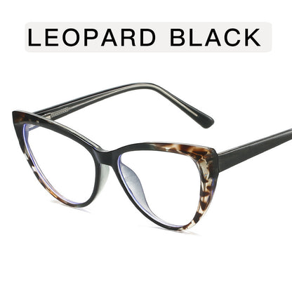 Leg Cat Eye Anti-blue Light Flat Bottom Glasses