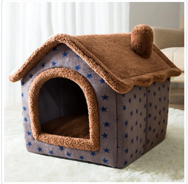 Foldable Dog House Cat Bed Winter Dog Villa Sleep Kennel Removable Nest Sofa Pets