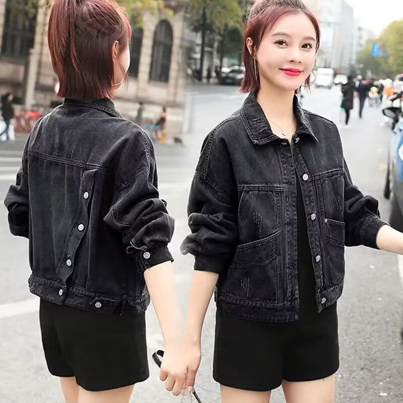 Short Denim Coat Women's Slimming
