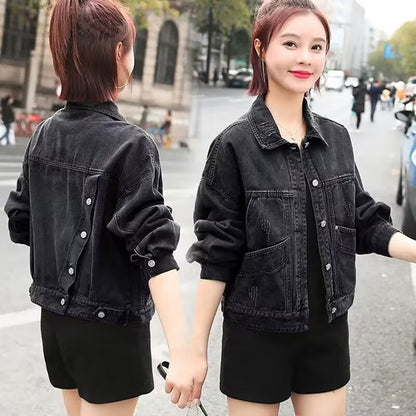 Short Denim Coat Women's Slimming