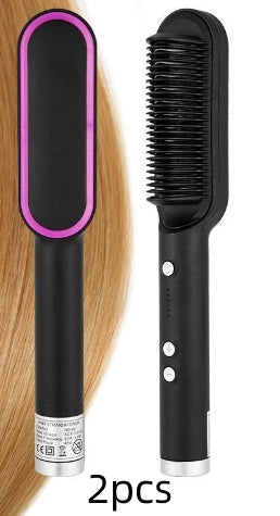 2 In 1 Hair Straightener Hot Comb Curling Electric Hair Brush