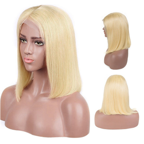613 Blonde Bob Short Straight Human Hair Wigs For Women