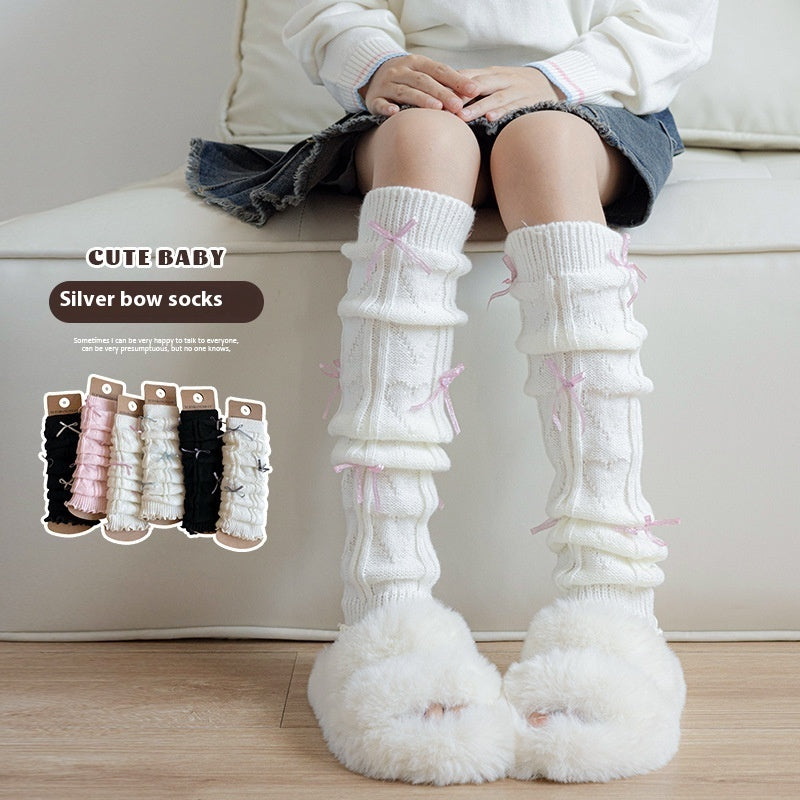 Children's Sock Autumn And Winter Style Leg Warmer Bow