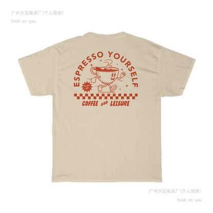 Espresso Yourself Women Retro Funny Coffee T-Shirts Oversize