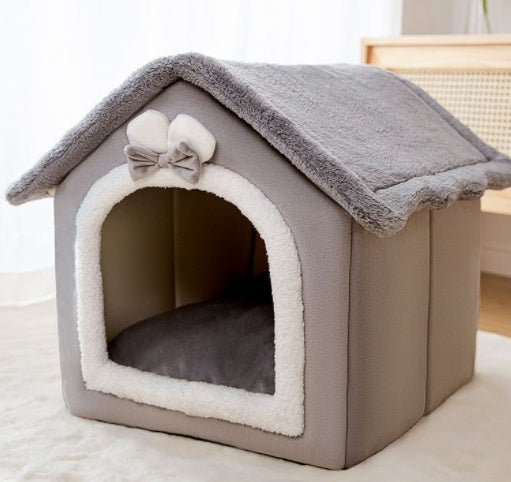 Foldable Dog House Cat Bed Winter Dog Villa Sleep Kennel Removable Nest Sofa Pets